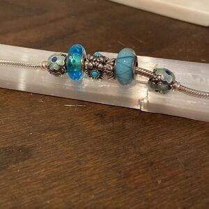 Authentic Pandora Snake Bracelet December Birthday Theme